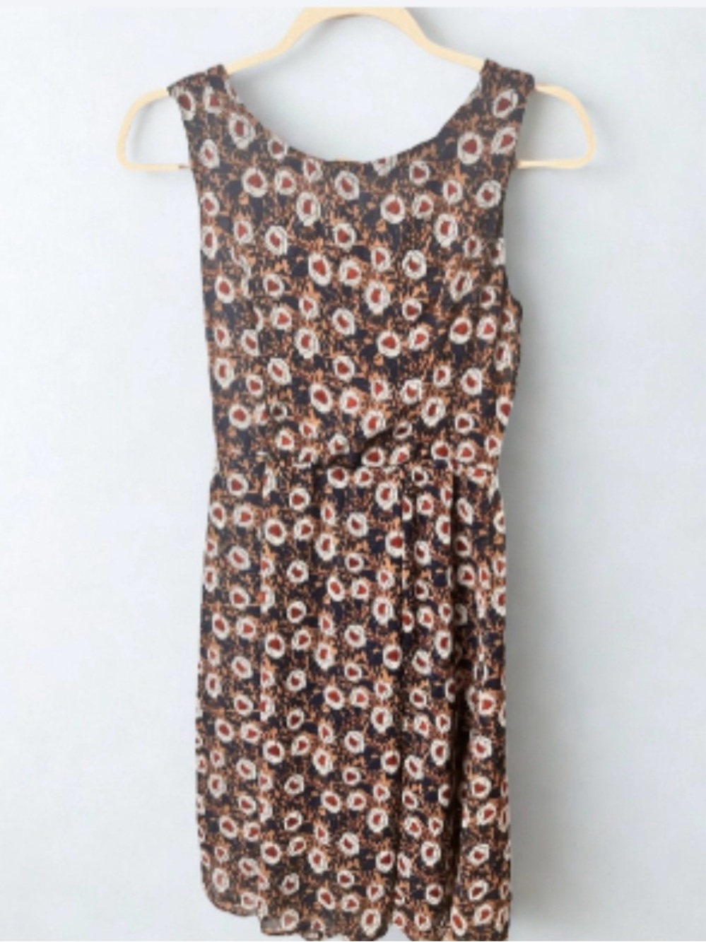 ModCloth Yellow Star Dark Floral Fit Flare Pocket Dress Navy Whimsygoth S EUC